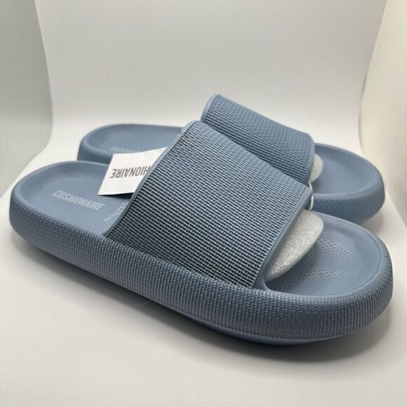 CUSHIONAIRE Women's Cloud Recovery Slide Sandals with +Comfort 12 BLUE - Picture 1 of 7